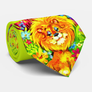 dandy lion print tie