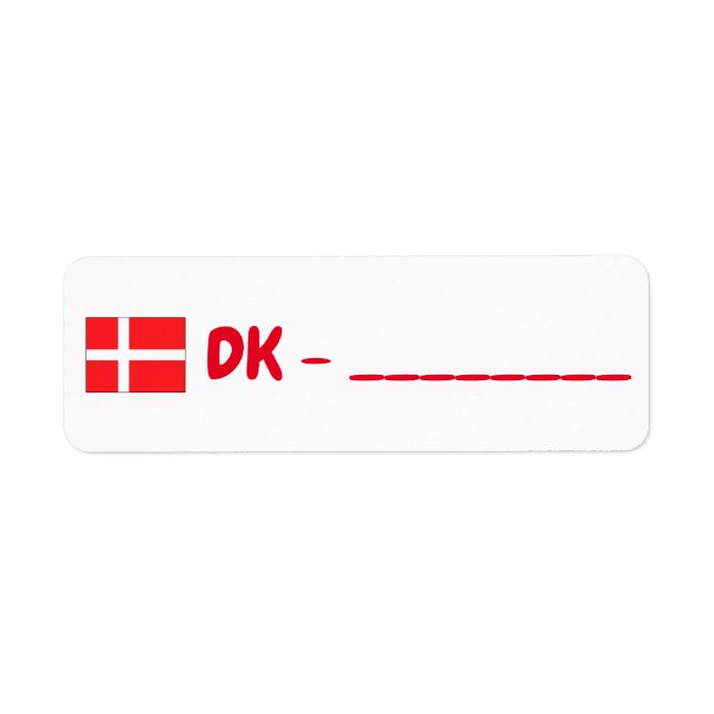 Danemark id postcrossing return address label (Front)