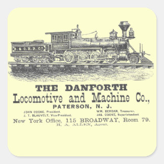 Danforth Locomotive and Machine Company 1852 Square Sticker