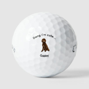 Dang I'm Cute Watercolor Pet Image Name Golf Balls