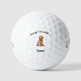 Dang I'm Cute Watercolor Pet Image Name II Golf Balls