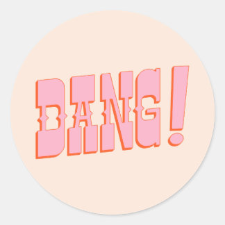 DANG! (western saloon font, retro mod colours) Classic Round Sticker
