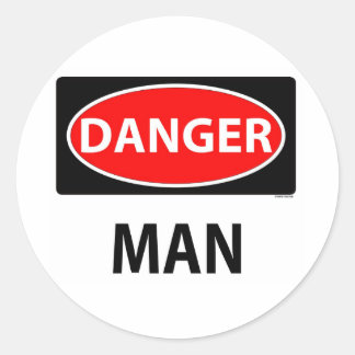 danger2m classic round sticker