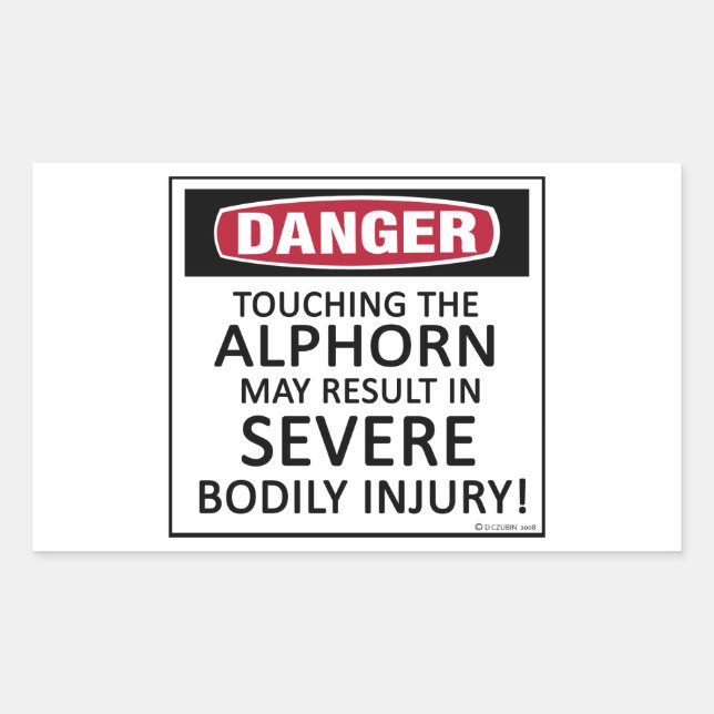 Danger Alphorn Rectangular Sticker (Front)