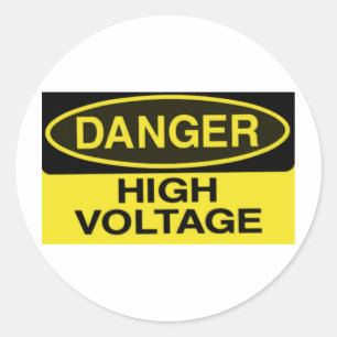 danger alto voltaje classic round sticker