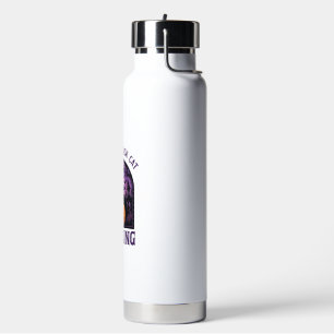 Danger Black Cat Crossing Halloween Pumpkin Witch Water Bottle