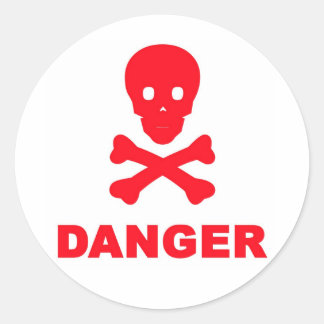 Danger Classic Round Sticker