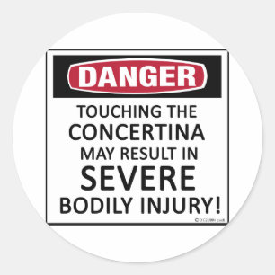 Danger Concertina Classic Round Sticker