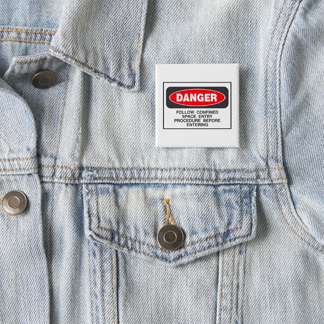 Danger Confined Space Entry Safety Warning 15 Cm Square Badge (Creator Uploaded)