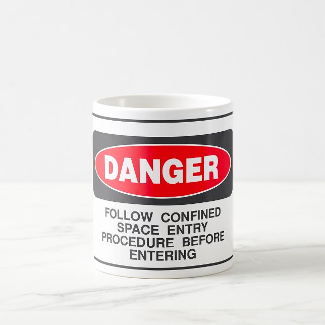 Danger Confined Space Entry Safety Warning Coffee Mug (Creator Uploaded)
