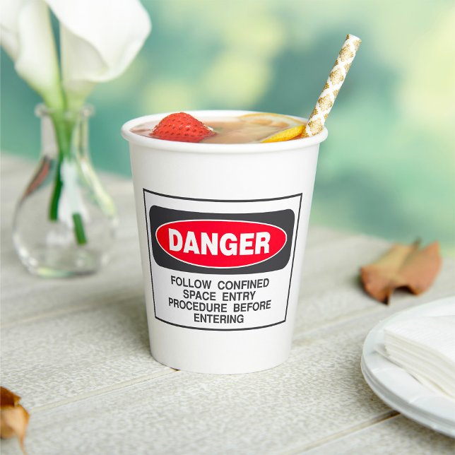 Danger Confined Space Entry Safety Warning Paper Cups (Creator Uploaded)