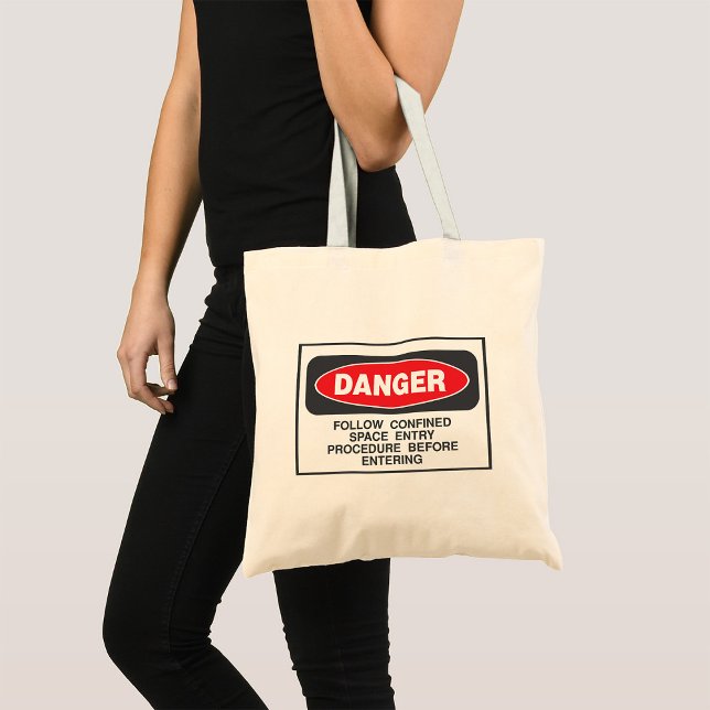 Danger Confined Space Entry Safety Warning Tote Bag (Creator Uploaded)