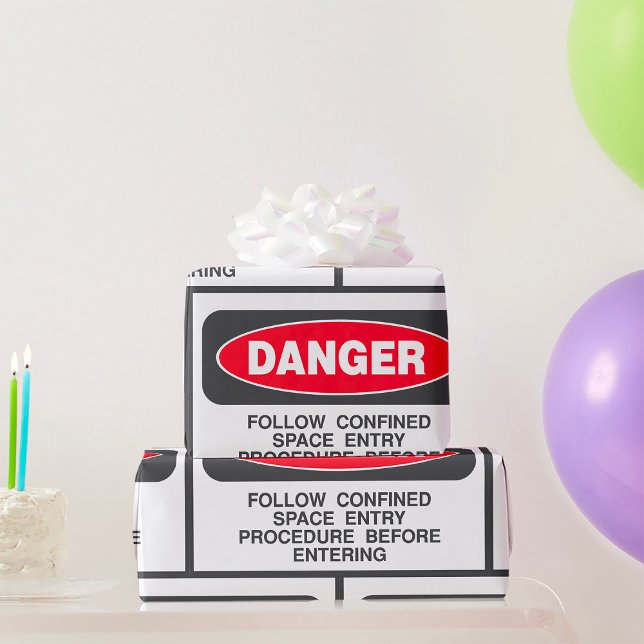 Danger Confined Space Entry Safety Warning Wrapping Paper (Creator Uploaded)