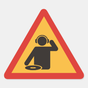 Danger DJs at Work Triangle Sticker