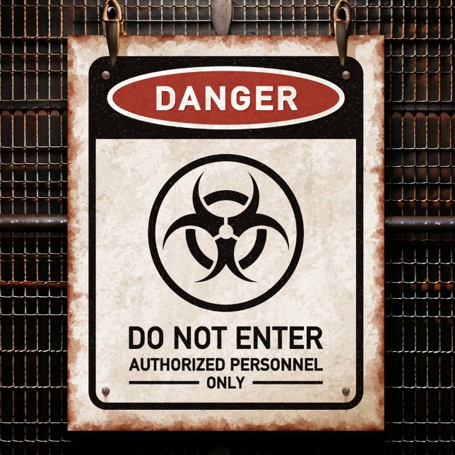 Danger DO NOT ENTER rusty sign & biohazard symbol (Creator Uploaded)