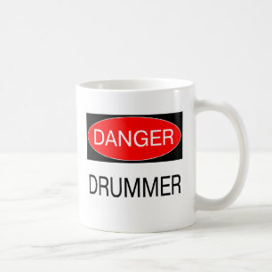 Danger - Drummer Funny Musician T-Shirt Mug Apron
