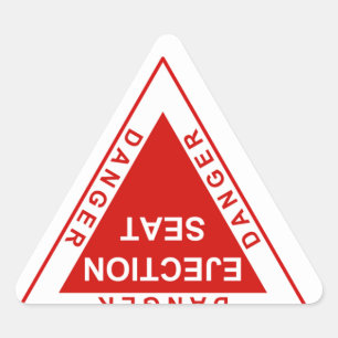 Danger Ejection Seat Triangle Sticker