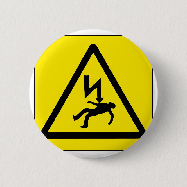 Danger Electricity 6 Cm Round Badge (Front)