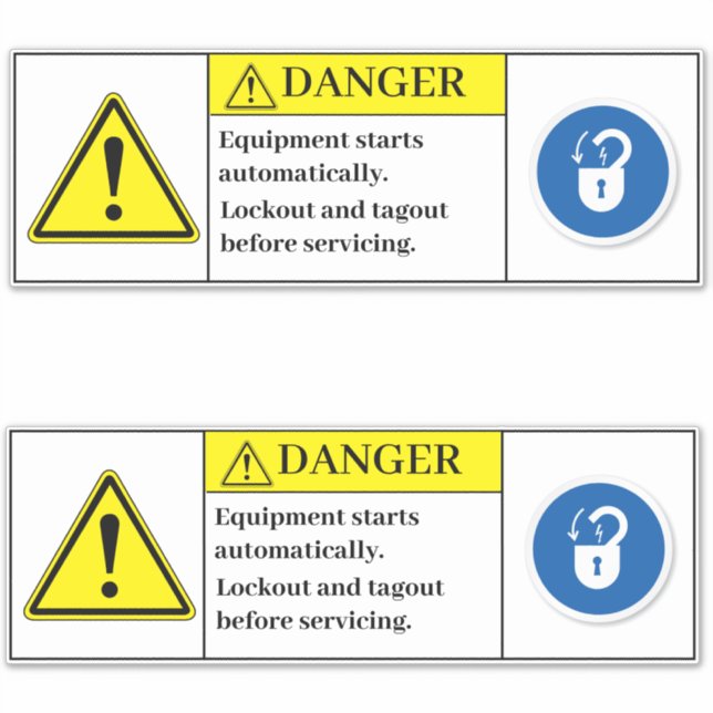Danger Equipment Starts Automatically Label (Front)