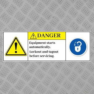 Danger Equipment Starts Automatically Label
