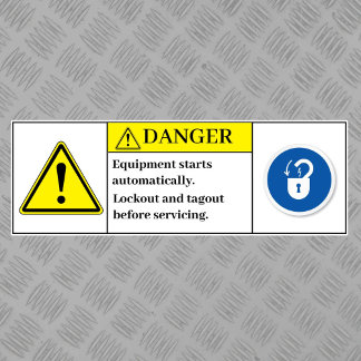 Danger Equipment Starts Automatically Label