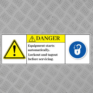 Danger Equipment Starts Automatically Label
