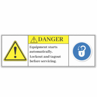 Danger Equipment Starts Automatically Label