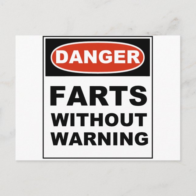 Danger Farts Without Warning Postcard (Front)