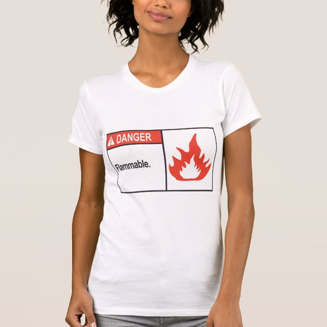 Danger Flammable Sign Womens T-Shirt (Front)