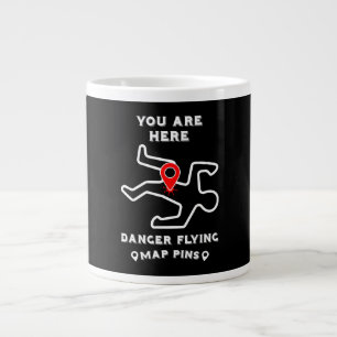 Danger Flying Map Pins Large Coffee Mug