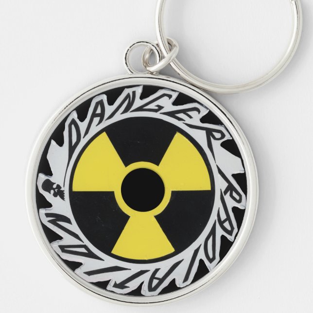 Danger Hazard Radiation Symbol Key Ring (Front)