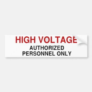 Danger High Voltage Bumper Sticker