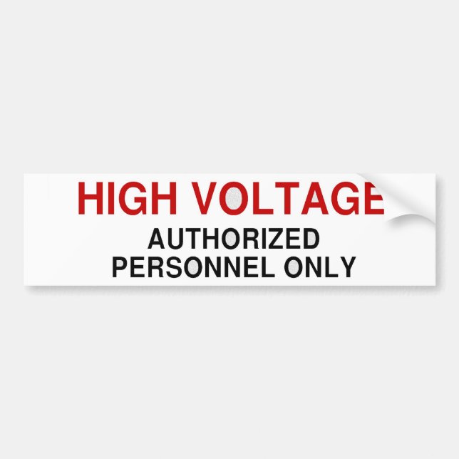 Danger High Voltage Bumper Sticker (Front)