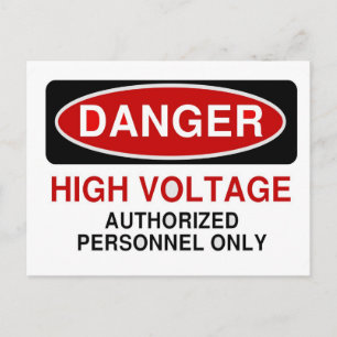 Danger High Voltage Postcard