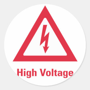 Danger High Voltage Symbol Classic Round Sticker