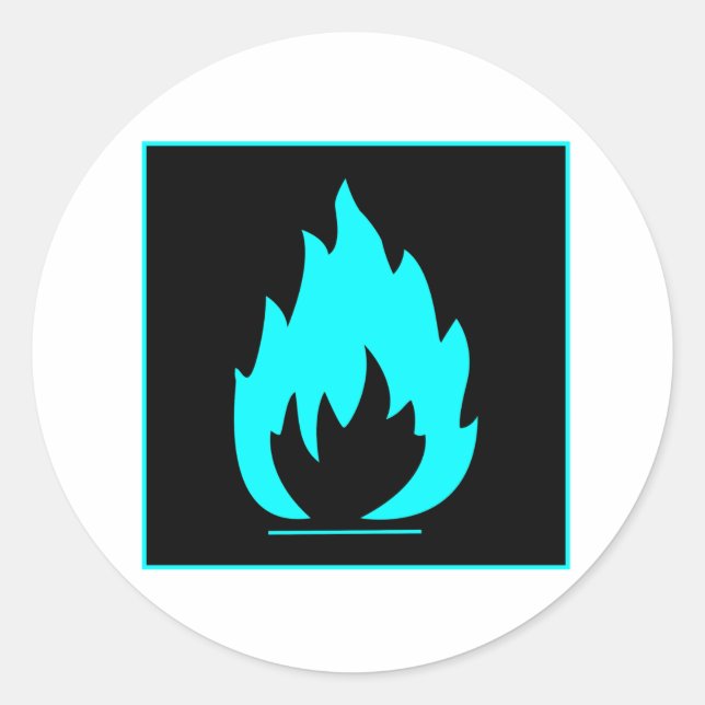 Danger Highly Flammable Warning Sign Chemical Burn Classic Round Sticker (Front)