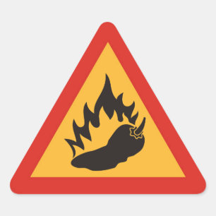 Danger hot chilli pepper triangle sticker
