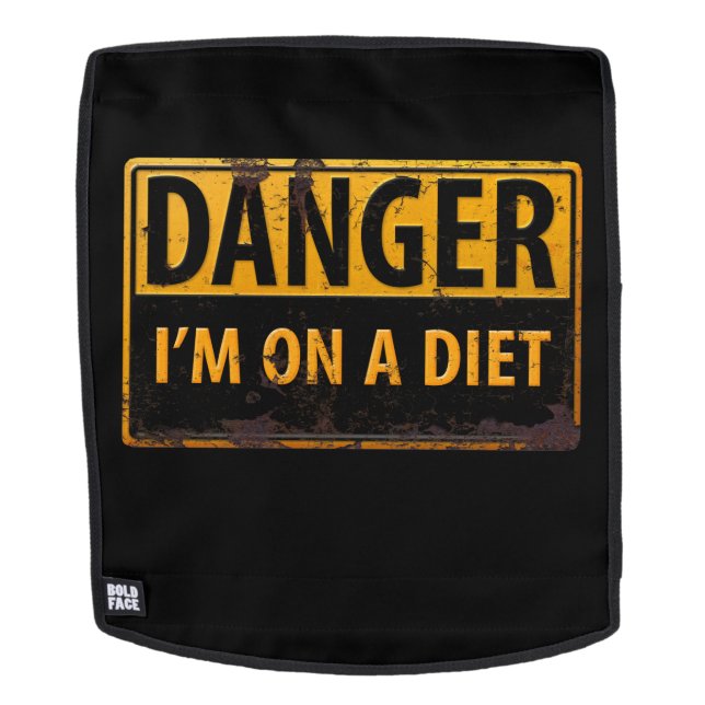 DANGER, I'm on a Diet Caution Metal Warning Sign Backpack (Removable Face)