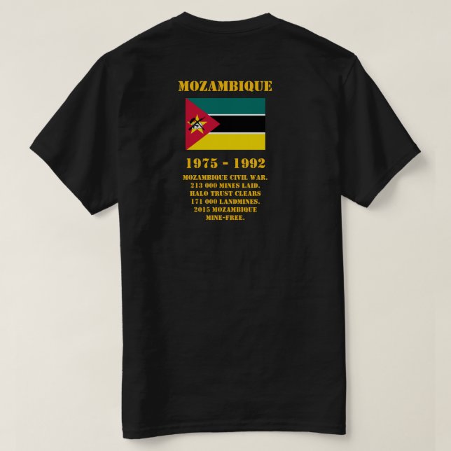 Danger Landmines, Mozambique T-Shirt (Design Back)