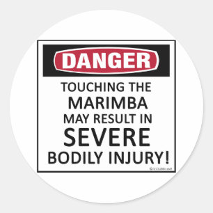Danger Marimba Classic Round Sticker