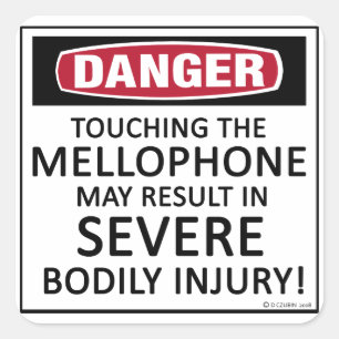 Danger Mellophone Square Sticker