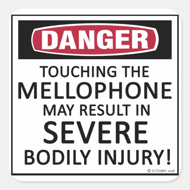 Danger Mellophone Square Sticker (Front)