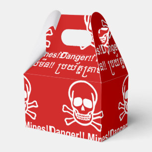 Danger!! Mines!! ☠ Cambodian Khmer Sign ☠ Favour Box