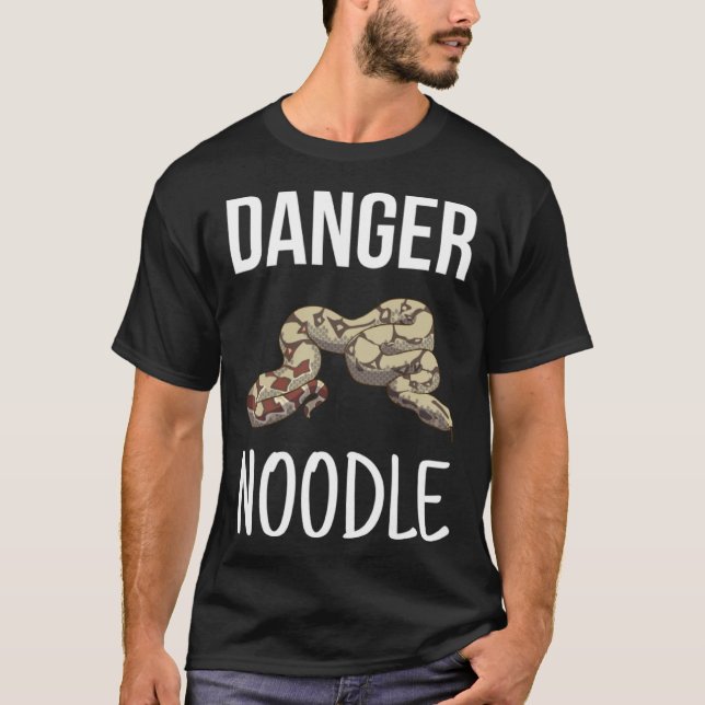 Danger Noodle  Herpetologist Ophidian Snake T-Shirt (Front)