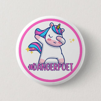 Danger Poet Unicorn Button