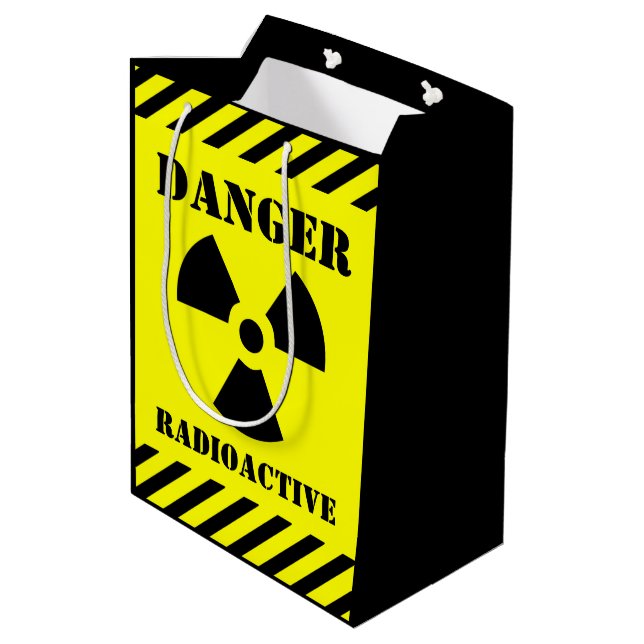 Danger Radioactive Symbol Halloween Trick-or-Treat Medium Gift Bag (Back Angled)