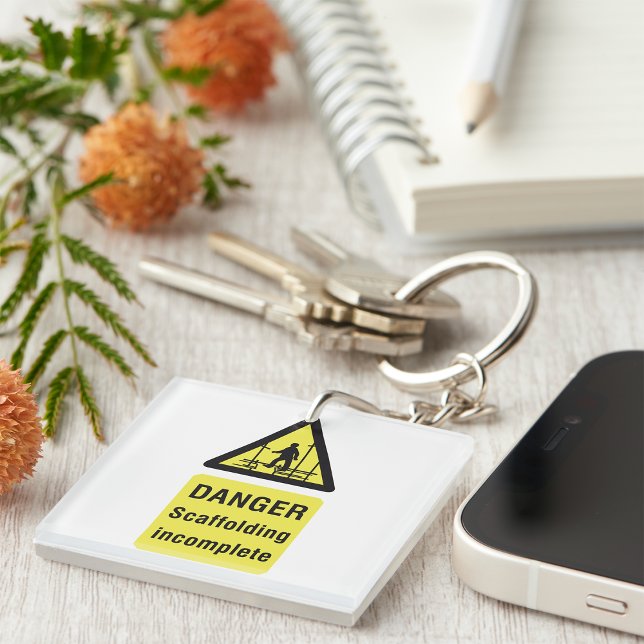 Danger Scaffolding Incomplete Site Warning Key Ring (Creator Uploaded)