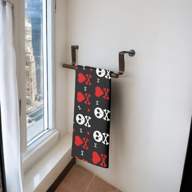 Danger Scary Skulls Pattern Tea Towel (Kitchen Towel)