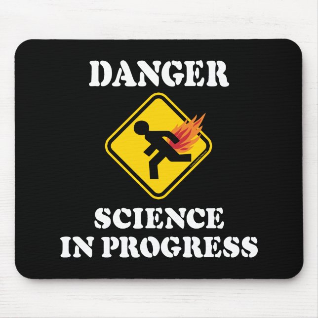 Danger Science in Progress - Flaming Fart Humour Mouse Pad (Front)