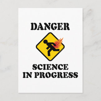 Danger Science in Progress - Flaming Fart Humour Postcard
